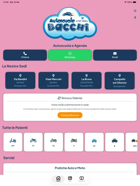 Autoscuola Bacchi app on iPad