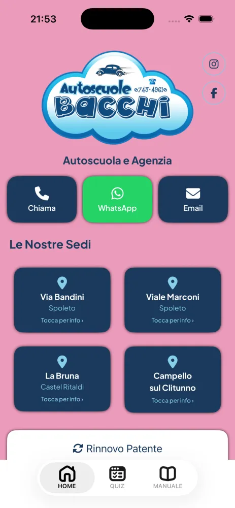Autoscuola Bacchi app on iPhone